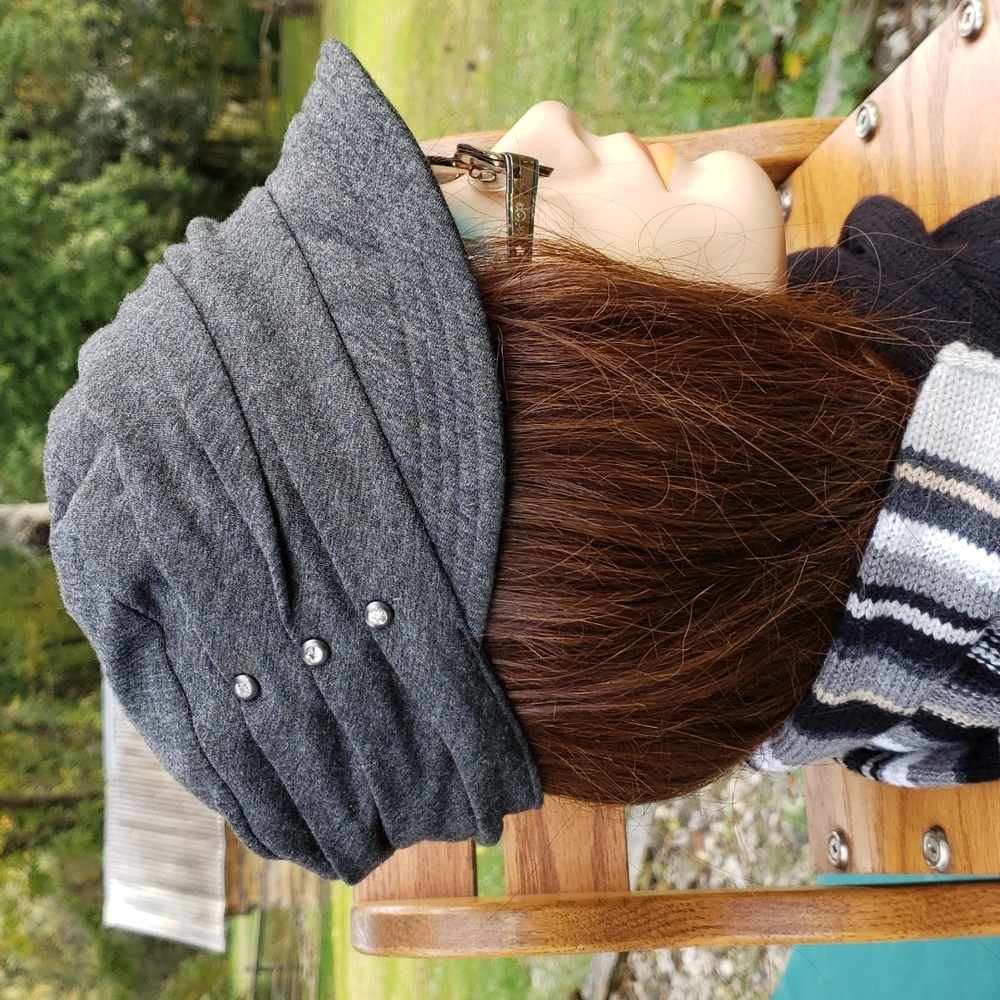 Gray Rhinestone Embellished Cap - Picture 2 of 4